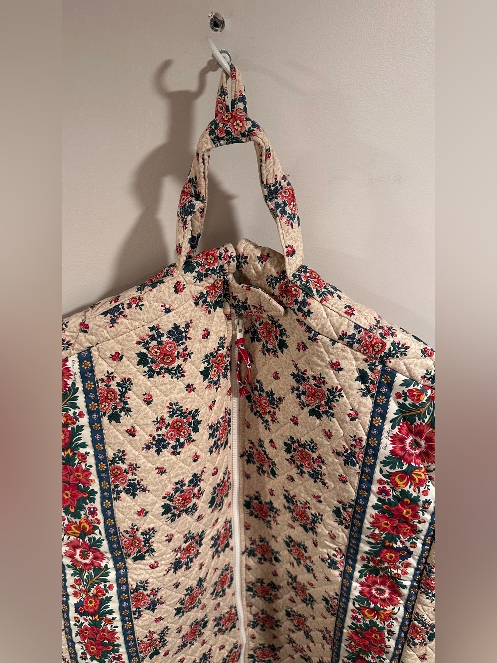 Vtg Vera Bradley "Tea Garden" 1994 Quilted Garment Bag Travel Luggage 55x22 Rare - Picture 5 of 16